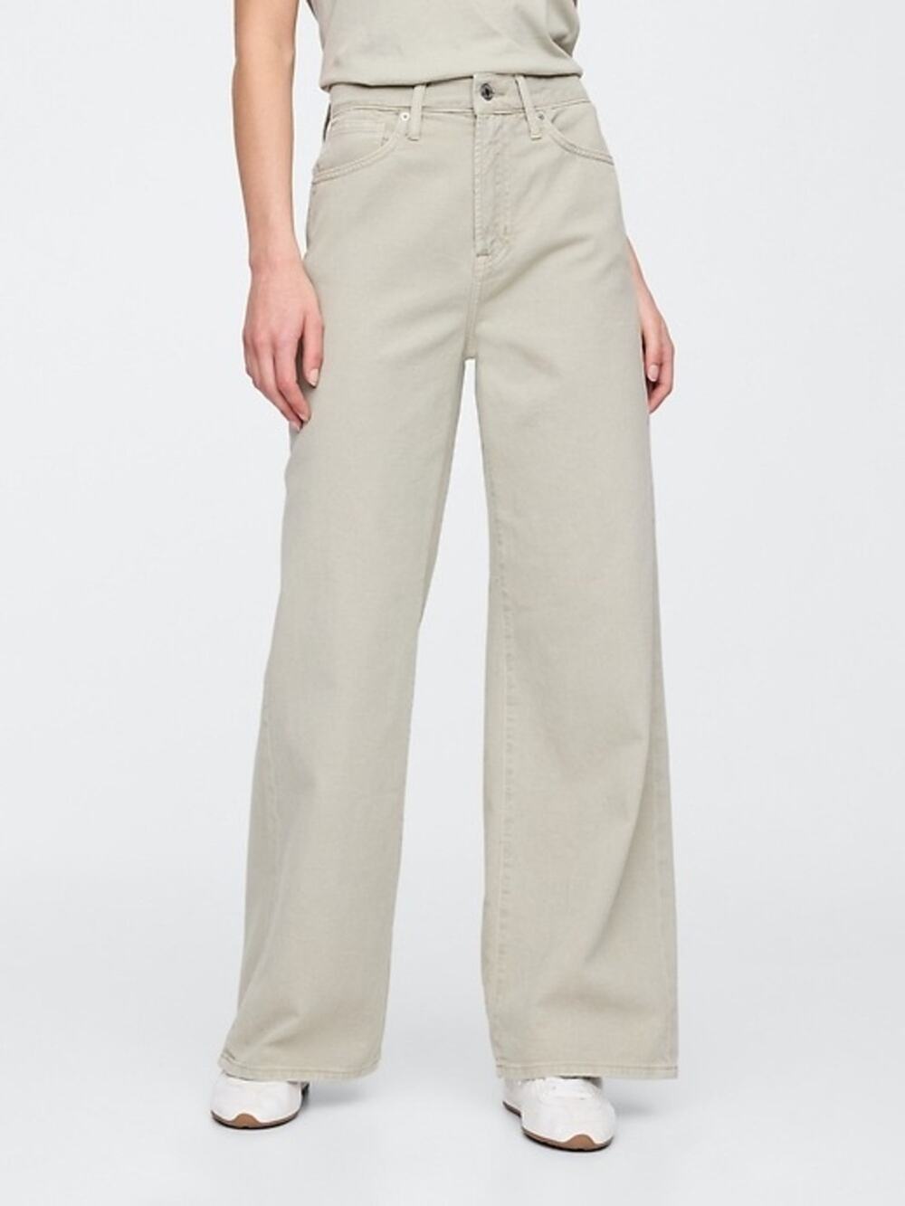 GAP High Rise Wide-Leg Jeans Thunder Grey Size 30 10 R